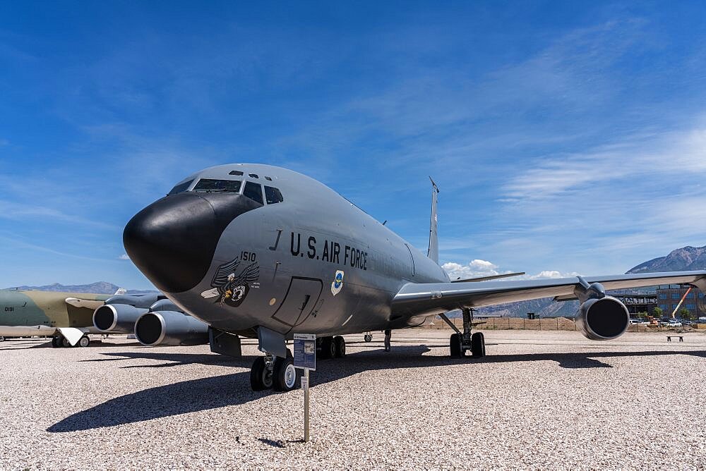 A Boeing KC-135 Stratotanker air refueling tanker in the Hill Aerospace Museum.