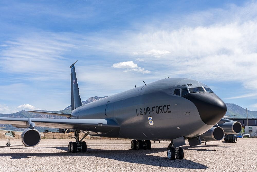 A Boeing KC-135 Stratotanker air refueling tanker in the Hill Aerospace Museum.