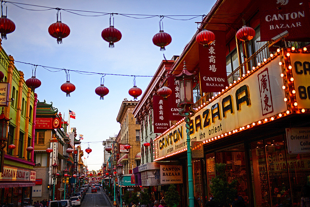 Streets of Chinatown in San Francisco, California,