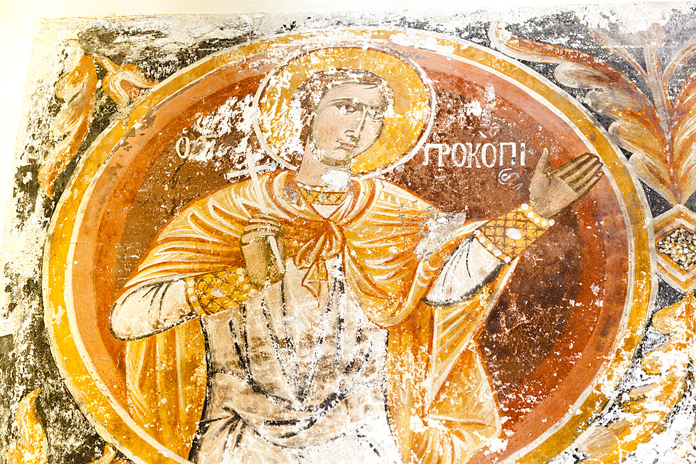 Wall painting, Church of the Holy Apostles, also known as Holy Apostles of Solaki, Ancient Agora of Athens, Athens, Greece