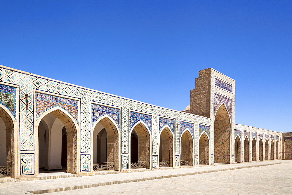 Islamic architecture in courtyard, Kalon Mosque, also known as Kalyan Mosque, Poi Kalon, Bukhara, Uzbekistan