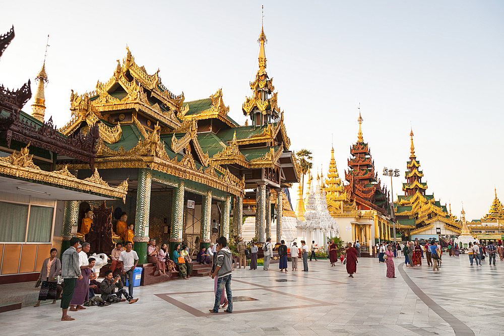 Buildings at Shwedagon Pagoda, Yangon, (Rangoon), Myanmar, (Burma)