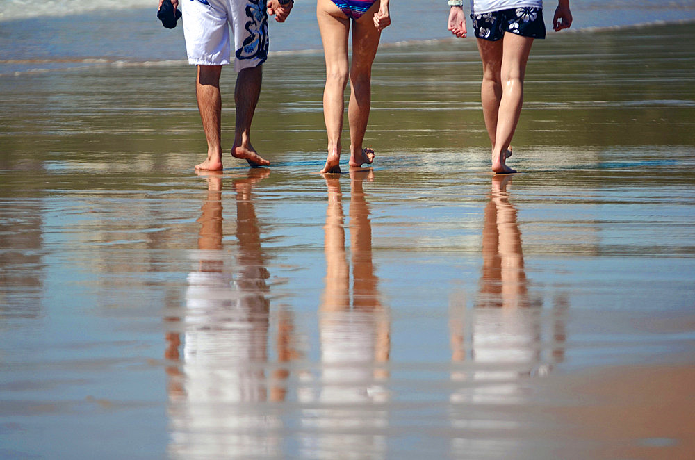 People walking in Cote des Basques, Biarritz