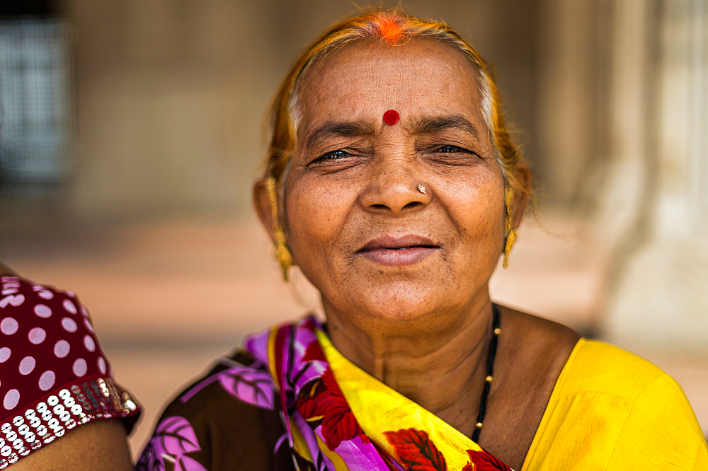 A woman visiting the Red Fort