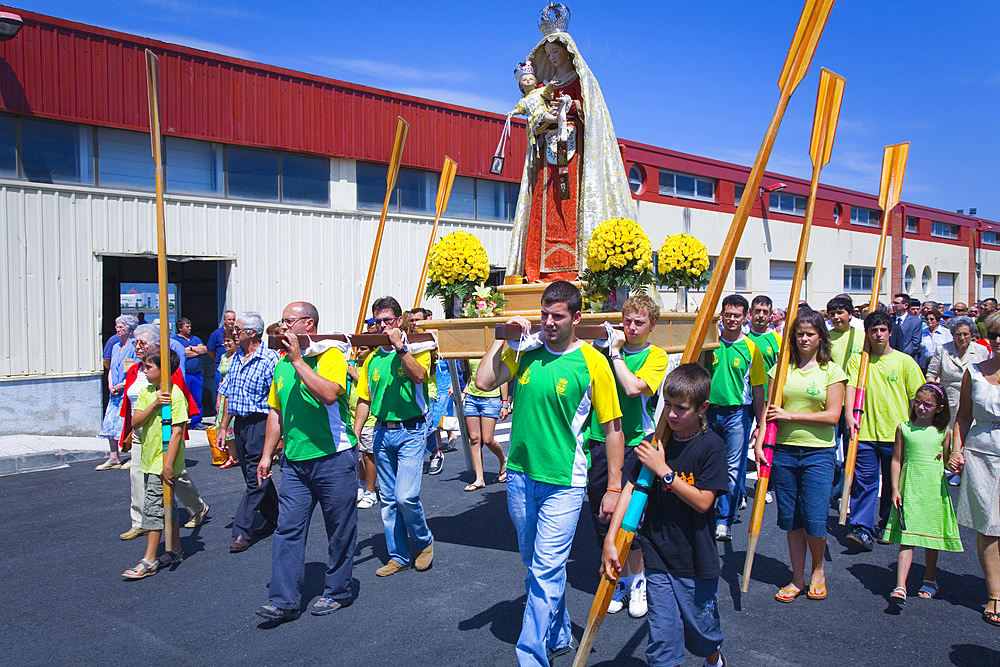 procession in Virgen del Carmen day or Carmen virgin (16-July).
Colindres, Cantabria, Spain.