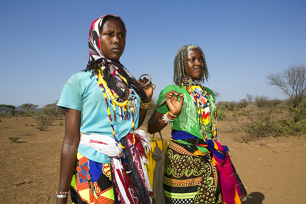 Ethiopian girls fetching water