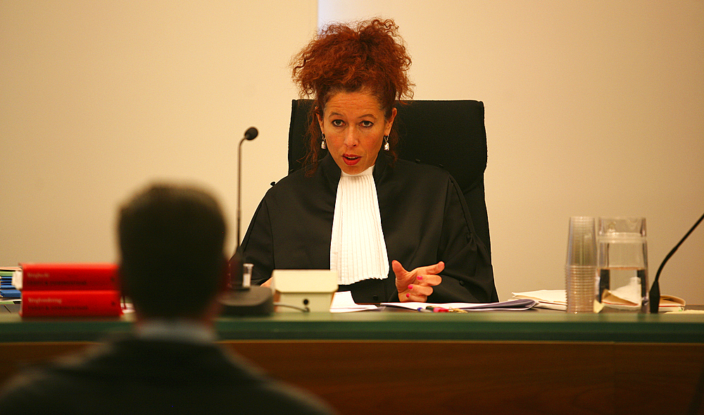 female judge at the courthouse in The Hague