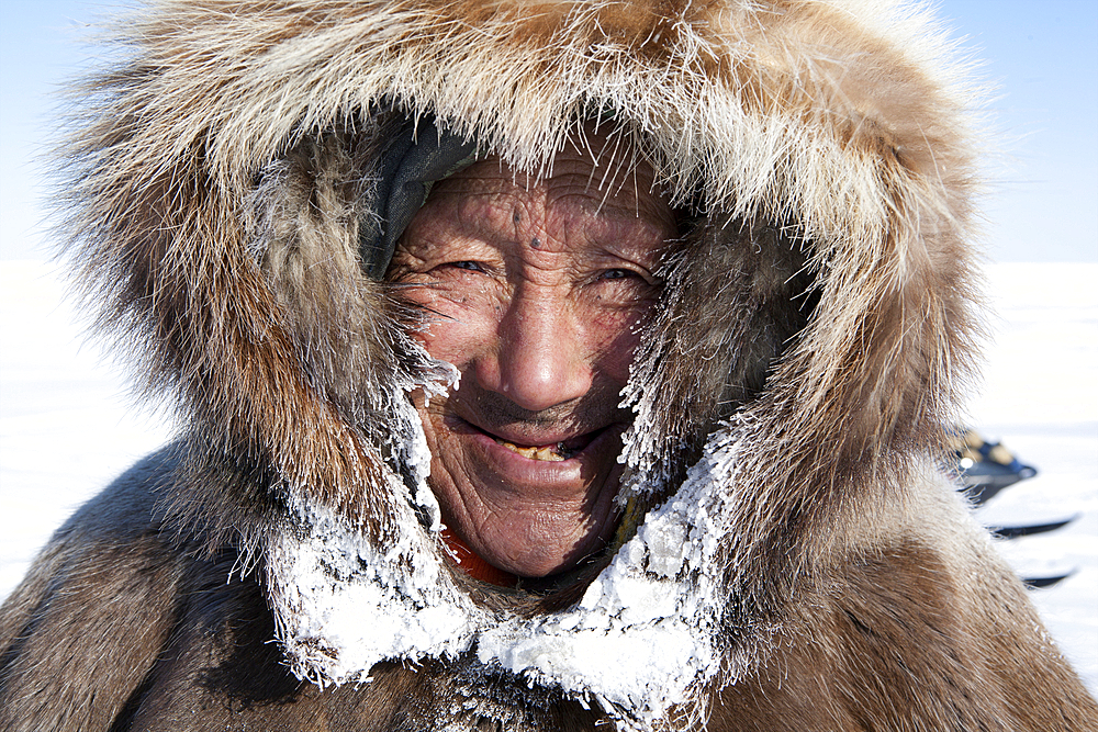 Elderly man in Gojahaven, an Inuit settlement in the far north of Canada.