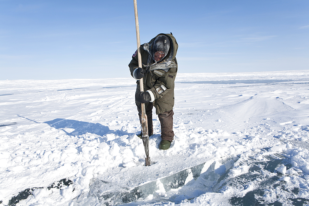 Animal hunting in Gojahaven, an Inuit settlement in the far north of Canada