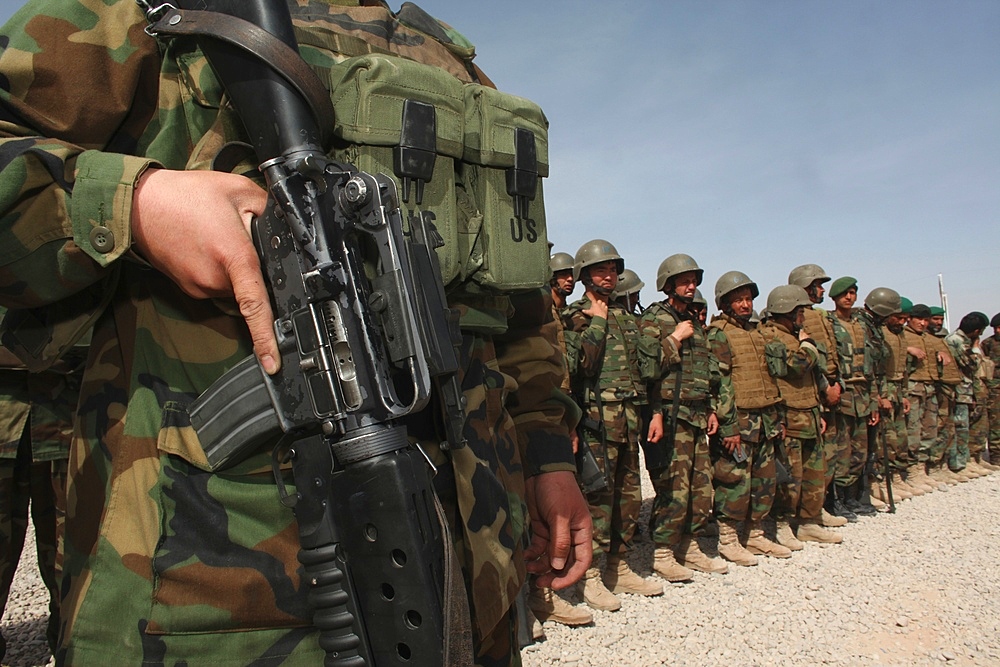 Afghan National Army (ANA) soldiers in Tarin Kowt, Afghanistan