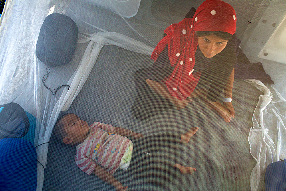 Iraqi, Afghani and Syrian refugees in Kara Tepe refugee camp in Lesbos, Greece