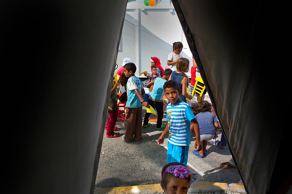 Children activities to celebrate in Kara Tebe refugee camp where 1000 Syrian refugees are housed.