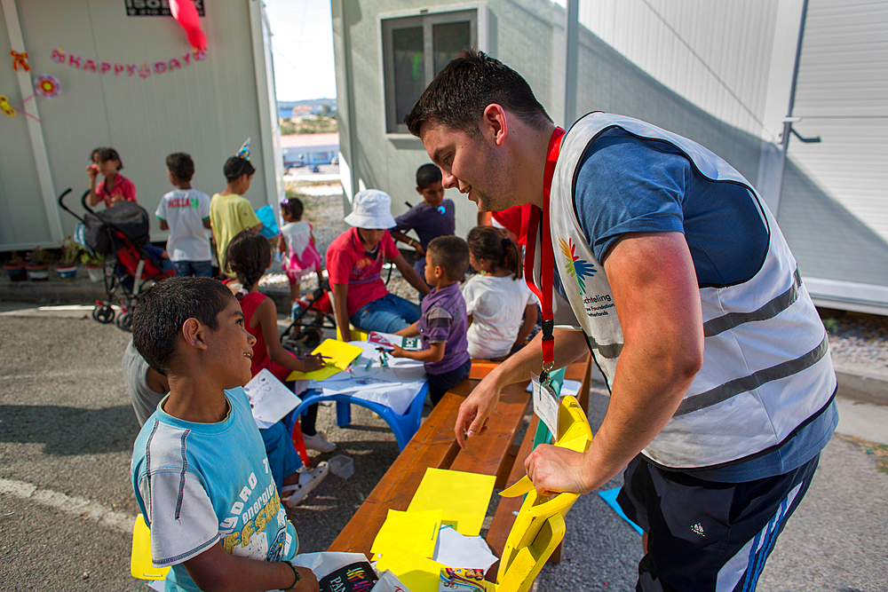 Children activities to celebrate in Kara Tebe refugee camp where 1000 Syrian refugees are housed.