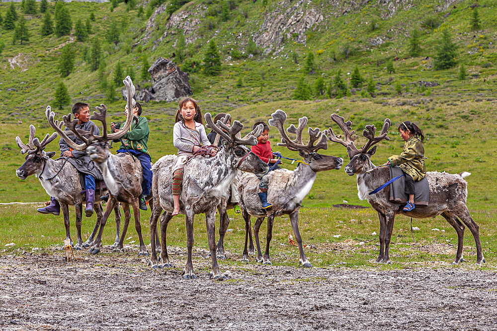 Turkic community of Semi Nomadic reindeer herders living in the northernmost province of Mongolia