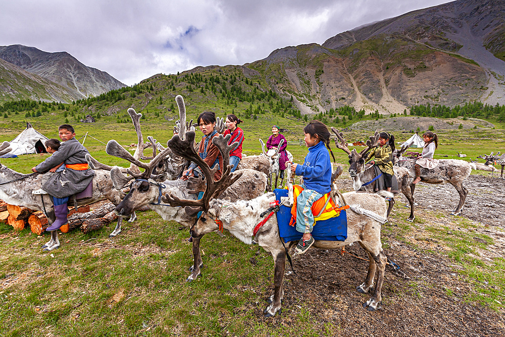 Turkic community of Semi Nomadic reindeer herders living in the northernmost province of Mongolia