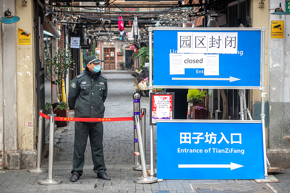 Shanghai, China, 28th Jan 2020, Shopping area closed in TianZiFang during the Coronavirus outbreak