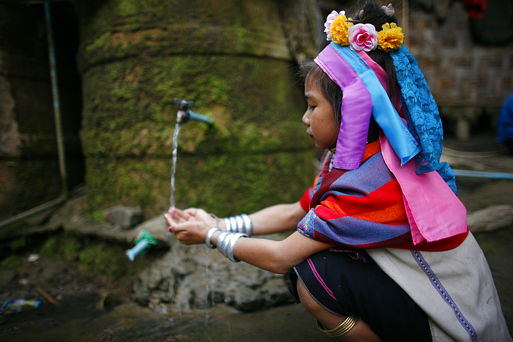 Life of a young girl of the Longneck tribe in Myanmar