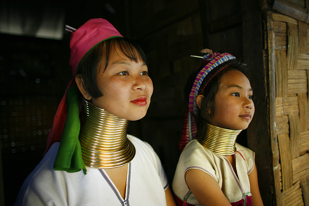 Life of a young girl of the Longneck tribe in Myanmar