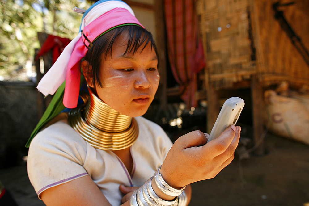 Life of a young girl of the Longneck tribe in Myanmar