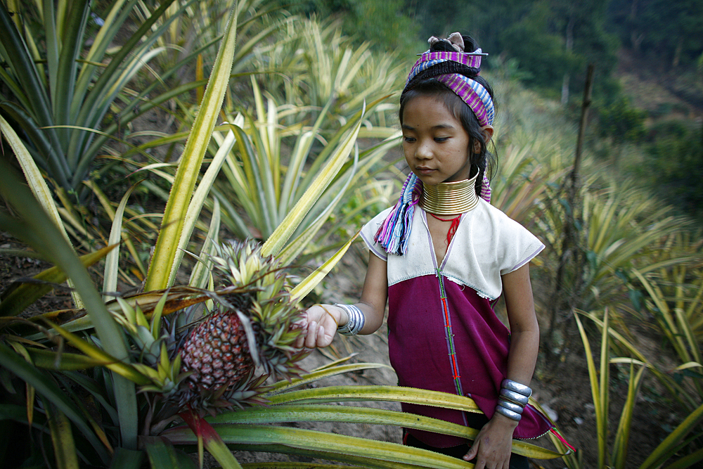 Life of a young girl of the Longneck tribe in Myanmar