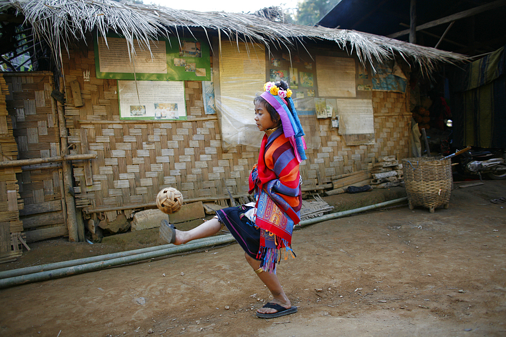 Life of a young girl of the Longneck tribe in Myanmar