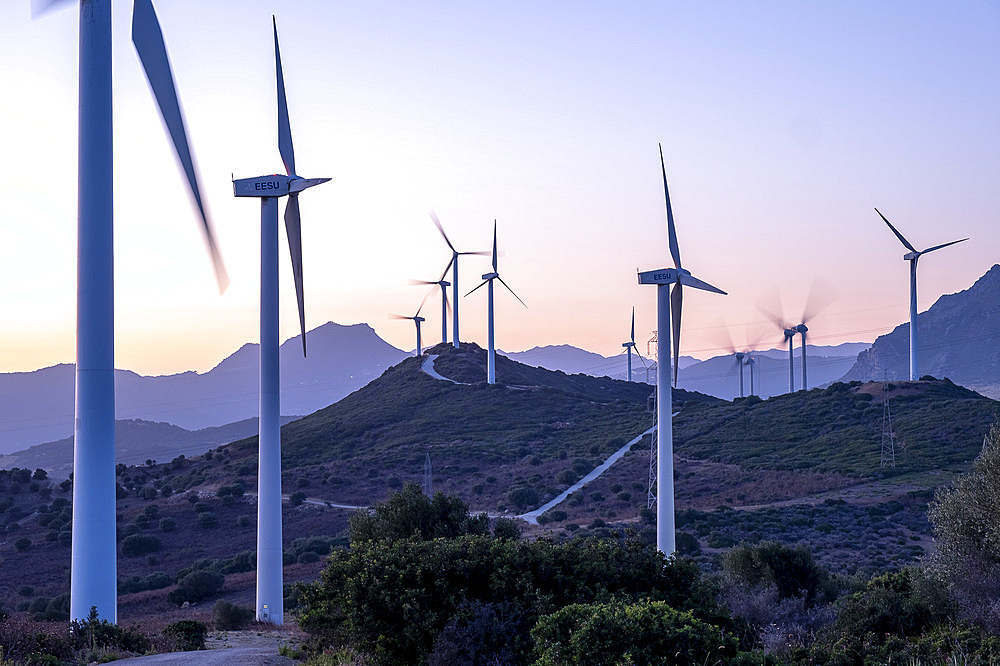 Wind power plant, in Casares, Malaga, Spain