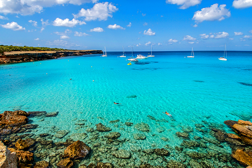 Cala Saona beach in Formentera, Balearic Islands, Spain