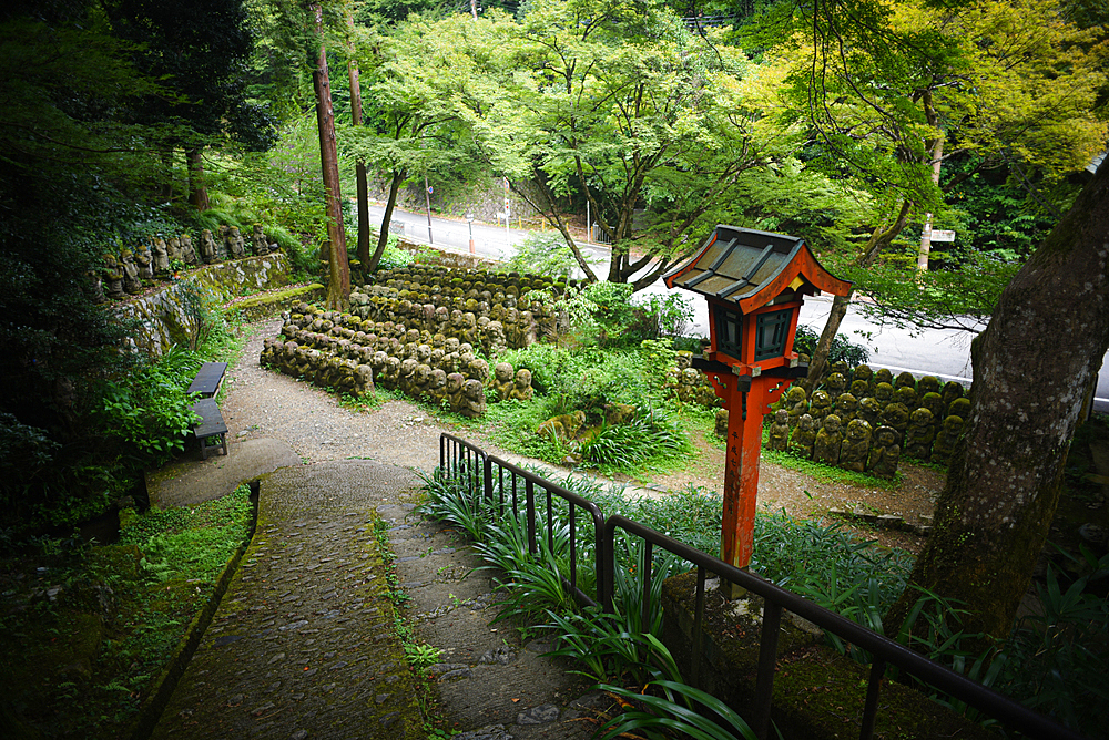 Otagi Nenbutsu-ji Buddhist temple in the Arashiyama neighborhood of Kyoto, Japan