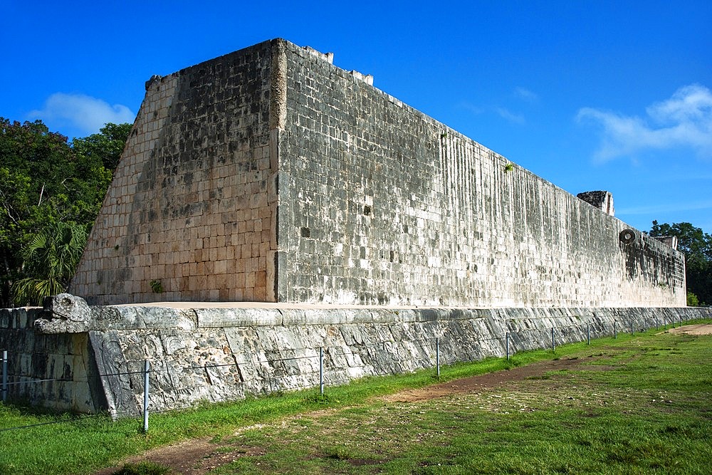 The Great Ball Court in the Mayan Ruins of Chichen Itza Archaeological Site Yucatan Peninsula, Quintana Roo, Caribbean Coast, Mexico