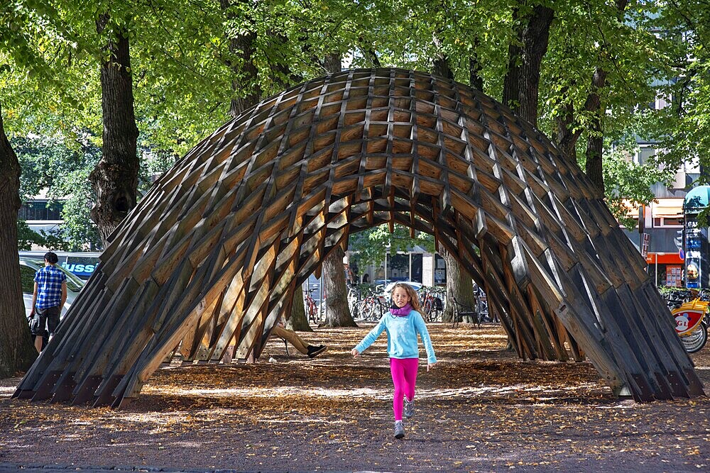 Wood structure of Venice Biennale 2012: New Forms in Wood display now at the city Hall Park at Turku. European capital of culture 2011 was held at 19th of August 2011. The pavilion was the result of a workshop that was a joint collaboration with the students from both Oulu and Columbia Universities. Eero Lundv�n and Markus Wikar were coordinating the student���s efforts in Finland.

Guest lecturers at the opening ceremony included Phillip Anzalone (Columbia University) and professor Rainer Mahlamv�ki (University of Oulu). For panel discussion, also Emmi Keskisarja (Tampere University of Technology) and Toni v�sterlund (University of Oulu) were present.