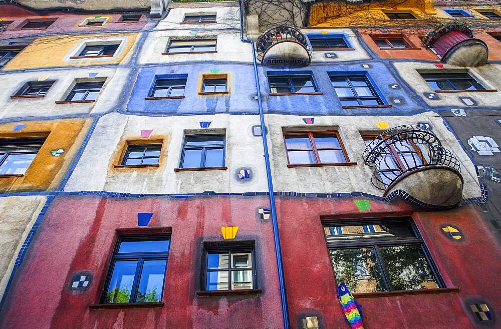 Hundertwasser Haus a residential apartment building designed by Friedensreich Hundertwasser, Vienna, Austria