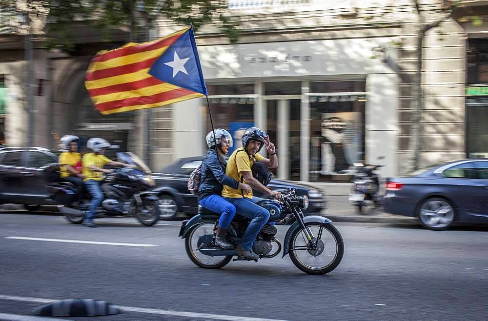 Political demonstration for the independence of Catalonia. Consell de Cent street. July 10 2010. Barcelona. Catalonia. Spain.