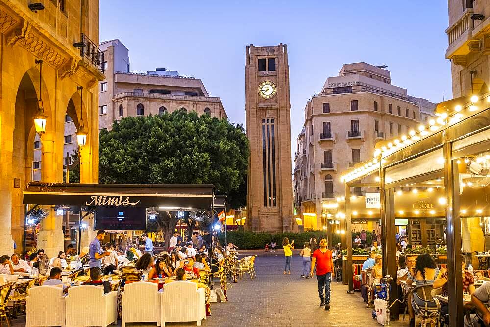 El Maarad street, in background El Nejmeh square or Star square, Downtown, Beirut, Lebanon