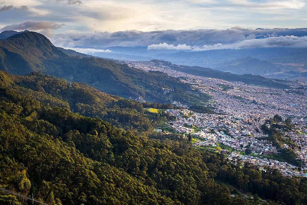 Skyline, from Montserrate hill or cerro de Montserrate, Bogota, Colombia