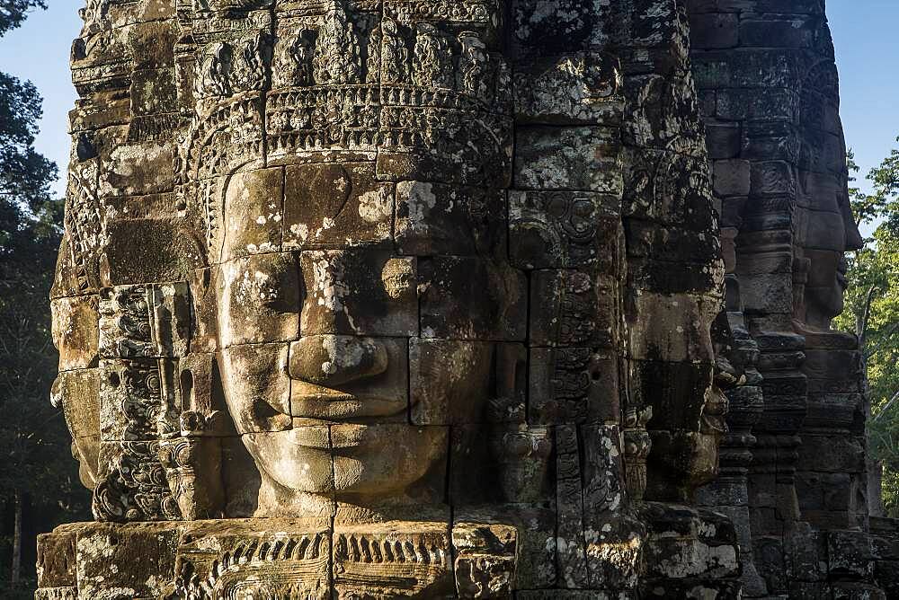 Detail, Bayon temple, Angkor Thom, Angkor, Siem Reap, Cambodia