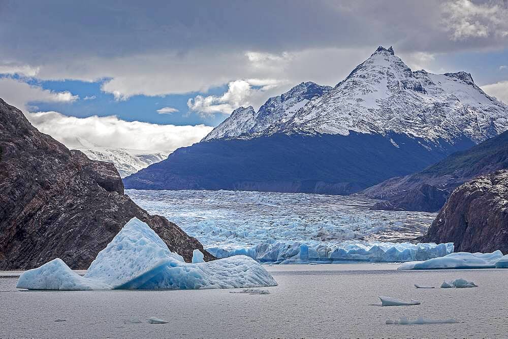 Grey Glacier, in Grey Lake, Torres del Paine national park, Patagonia, Chile