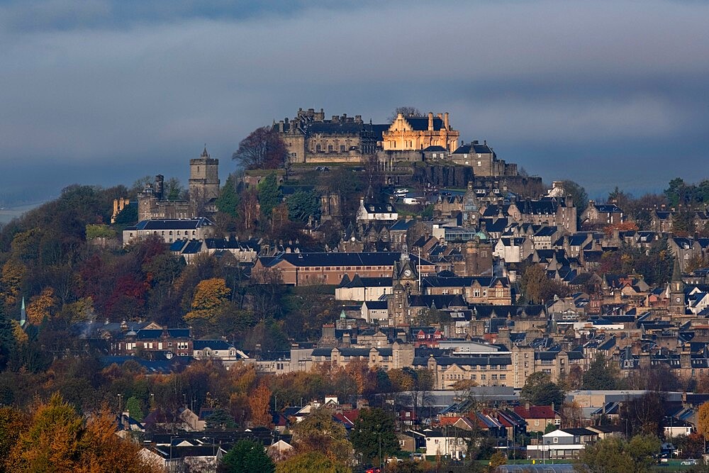 Stirling Castle and the city of Stirling in autumn, Stirlingshire, Scotland, United Kingdom, Europe