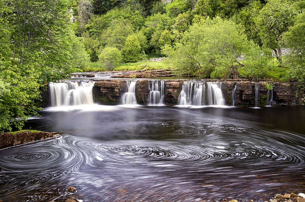 Whirlpools below Wain Wath Falls, near Keld, Swaledale, Yorkshire Dales National Park, Yorkshire, England, United Kingdom, Europe