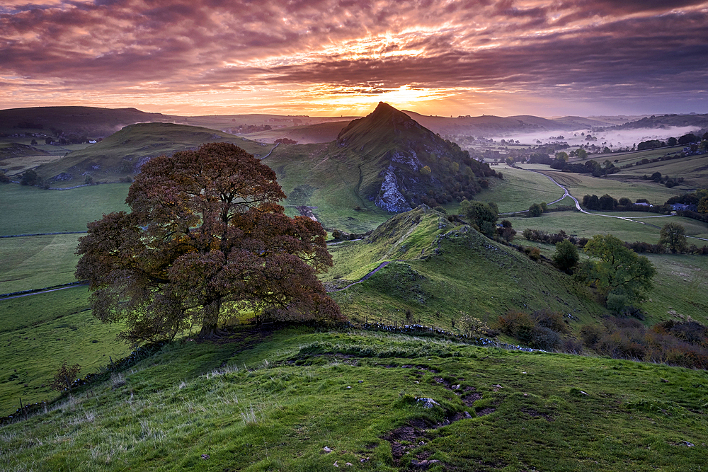 Parkhouse Hill at sunrise from Chrome Hill, near Longnor, Peak District National Park, Derbyshire, England, United Kingdom, Europe