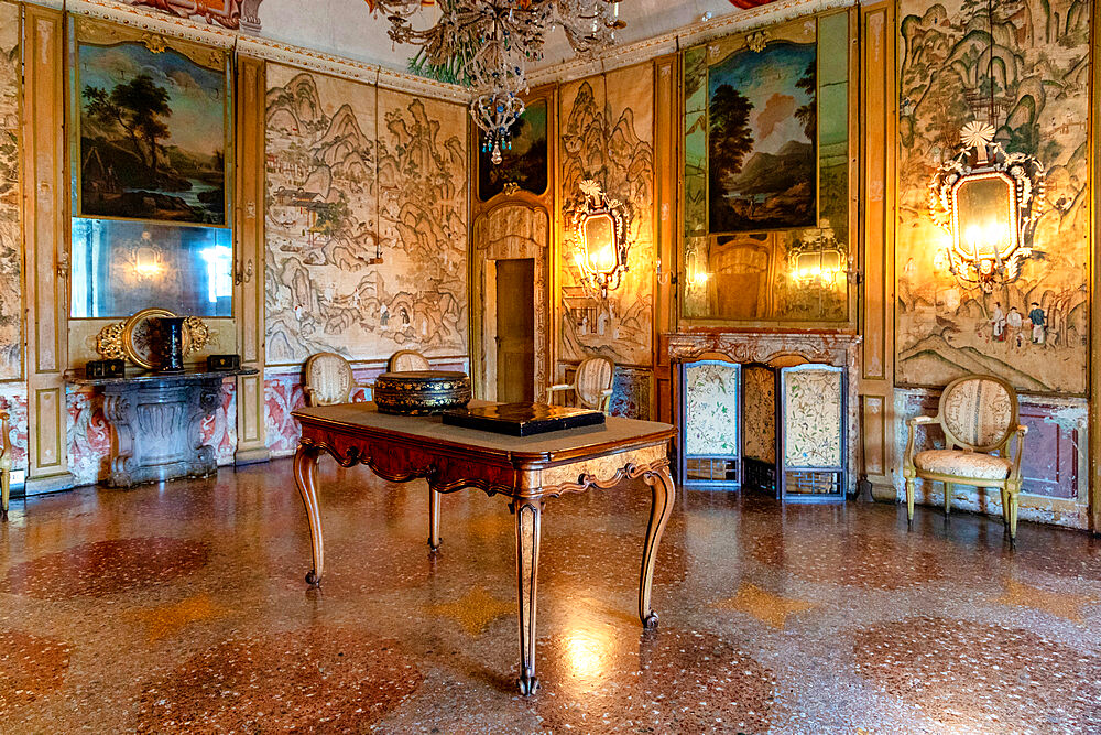 The living room, Castle of Masino, Caravino, Torino district, Piedmont, Italy, Europe