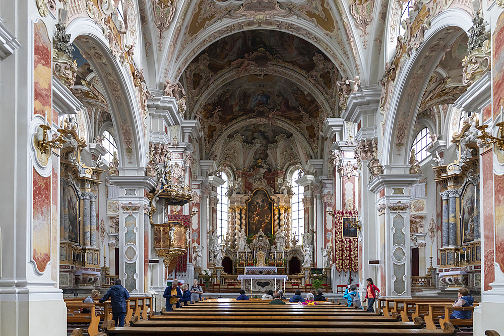 Interior, Neustift Convent, Brixen, South Tyrol, Italy, Europe