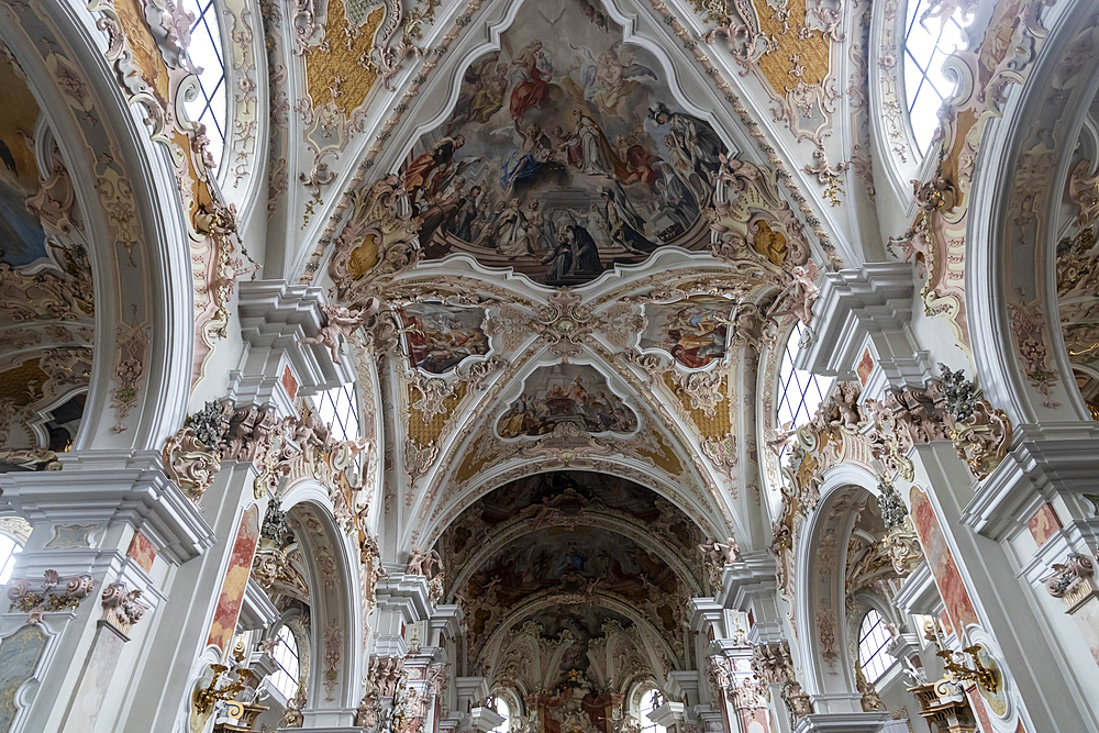 Interior, Neustift Convent, Brixen, South Tyrol, Italy, Europe