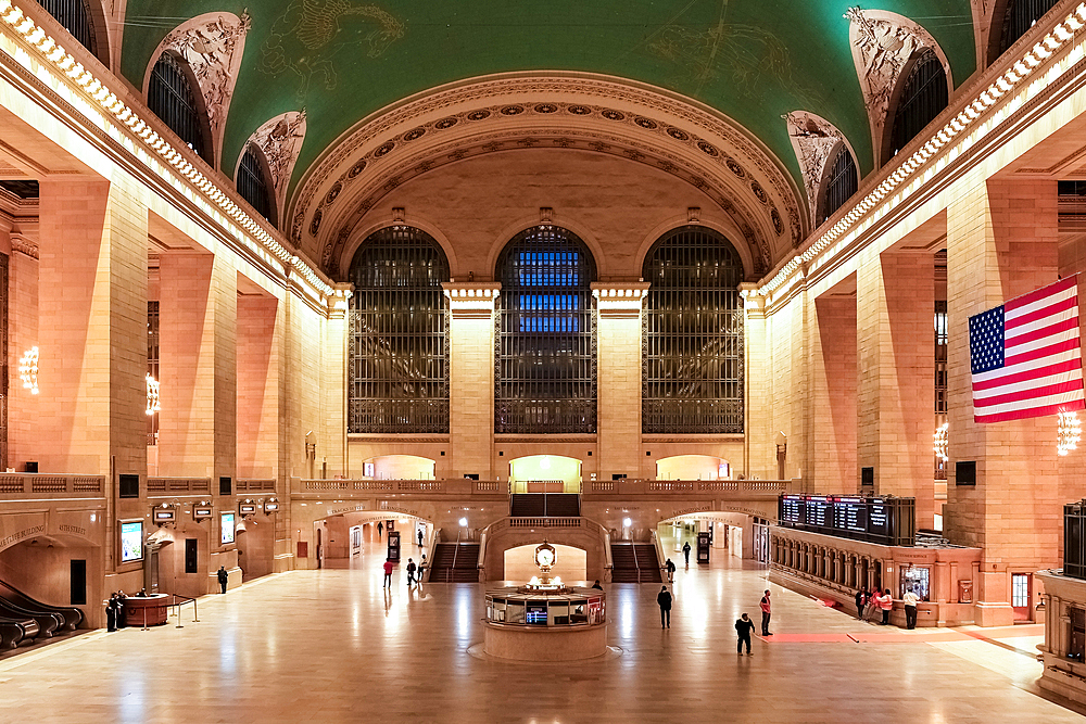 Architectural detail of Grand Central Terminal (GCT) (Grand Central Station) (Grand Central), a commuter rail terminal, third busiest of North America, Midtown Manhattan, New York City, United States of America, North America