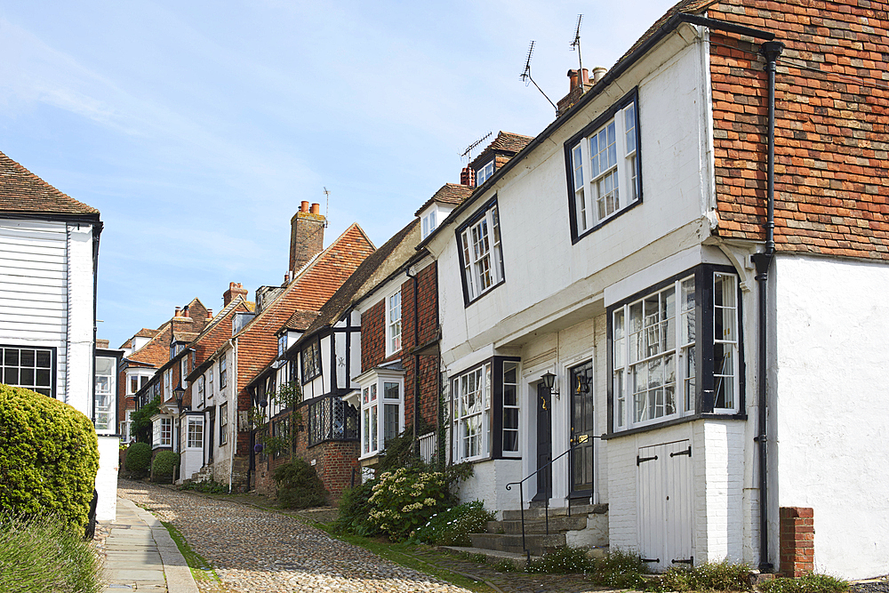 Old houses on Mermaid Street, Rye, East Sussex, England, United Kingdom, Europe