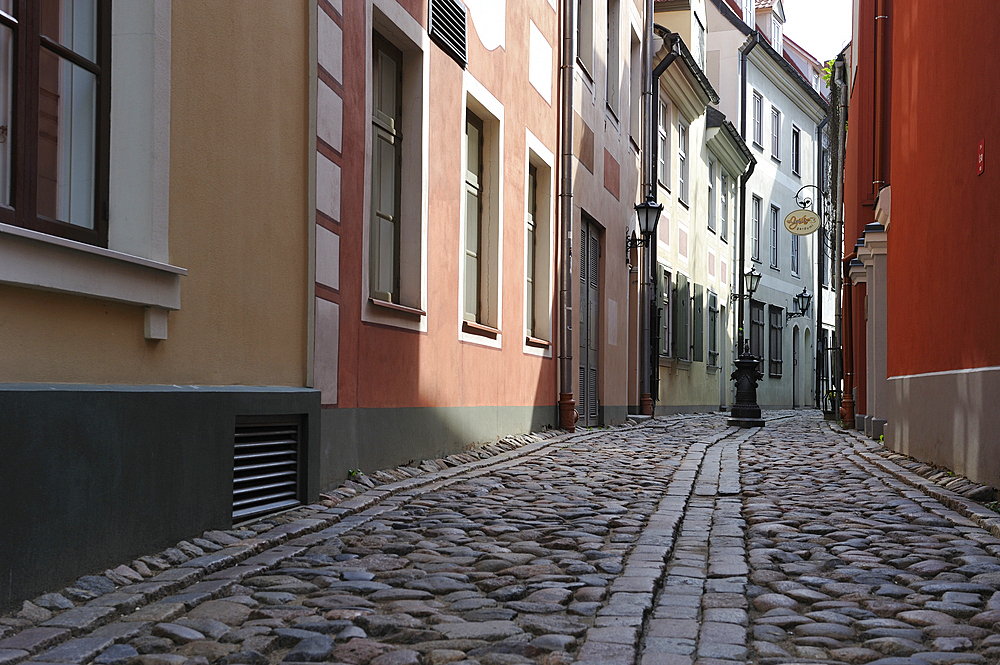 Troksnu narrow street near the Parliament, Riga, Latvia, Baltic region, Europe