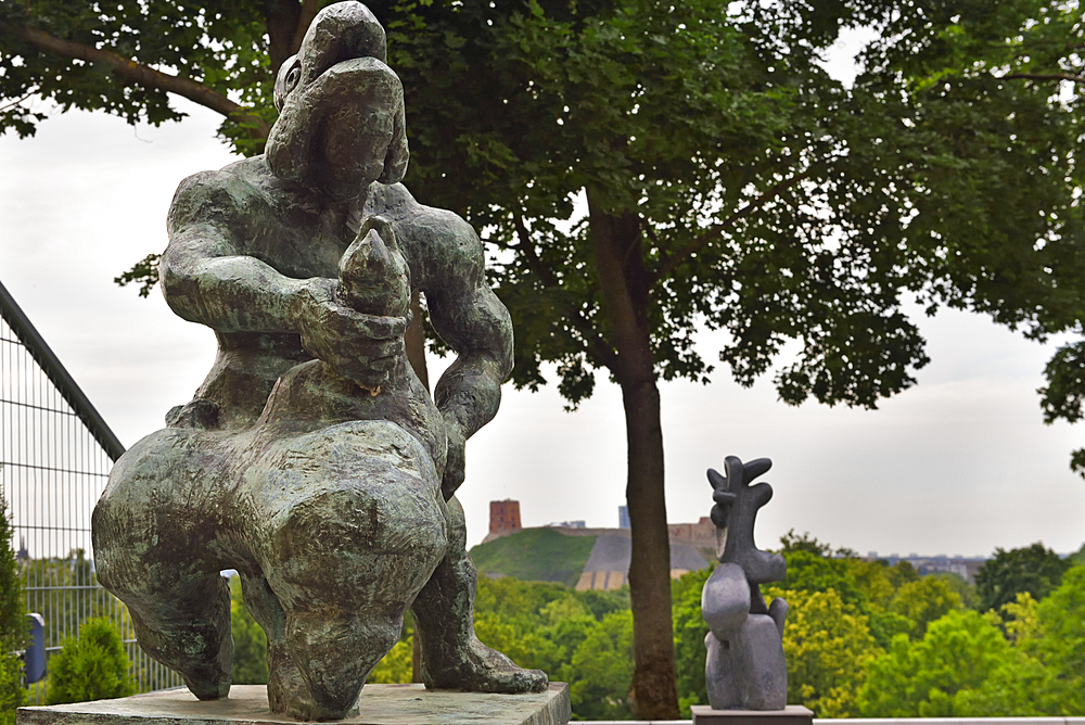 Prometheus strangling the Vulture, a bronze sculpture by Jacques Lipchitz, 1891-1973, Lithuanian Art Centre TARTLE located in Uzupis district, Vilnius, Lithuania, Europe