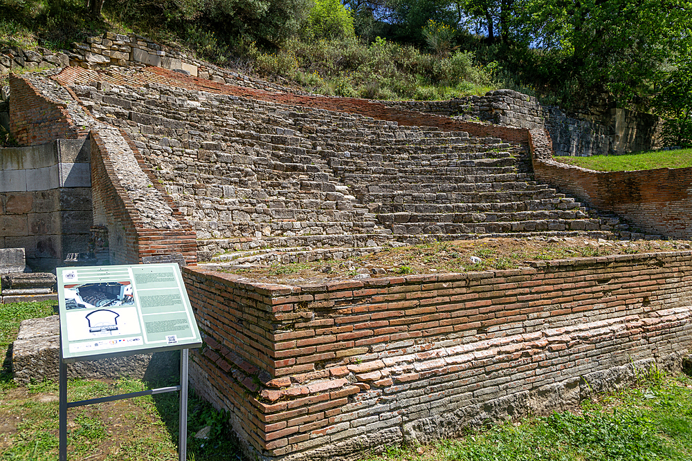 The Roman period Odeon building, Apollonia Archaeological Park, Pojan, Albania, Europe