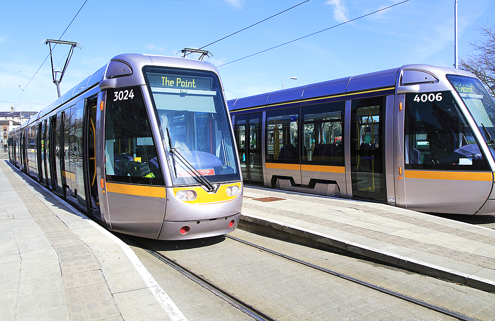 LUAS urban public transport light rail tram system, city of Dublin, Republic of Ireland, Europe