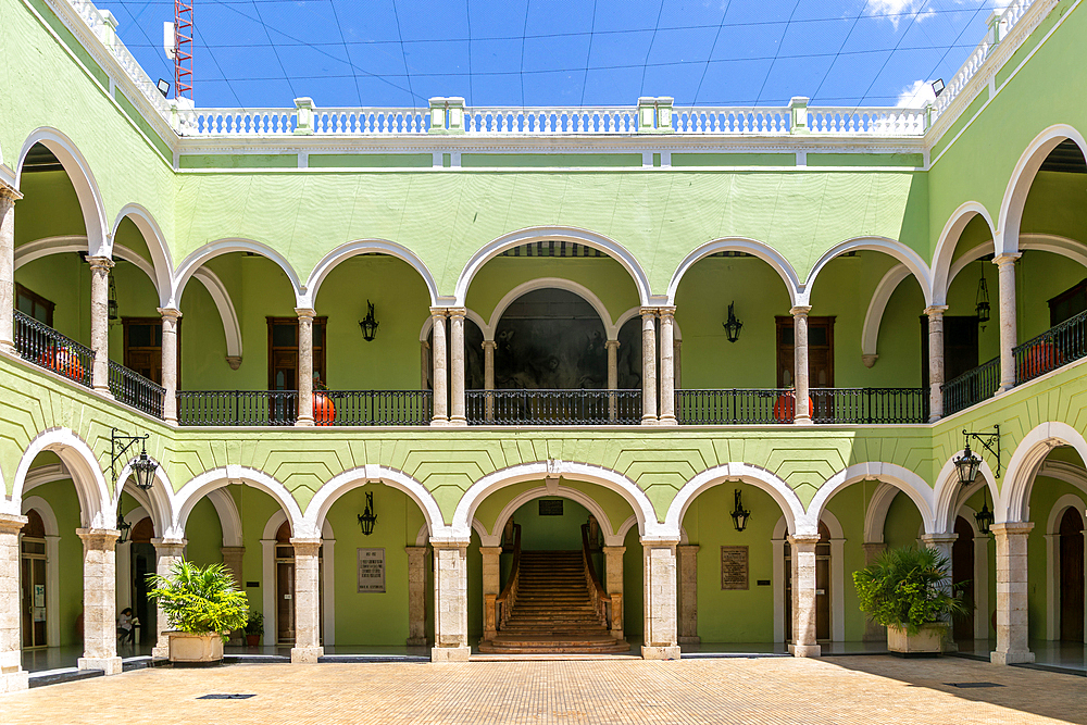 Courtyard interior of Governor's Palace government building (Palacio de Gobierno), Merida, Yucatan State, Mexico, North America