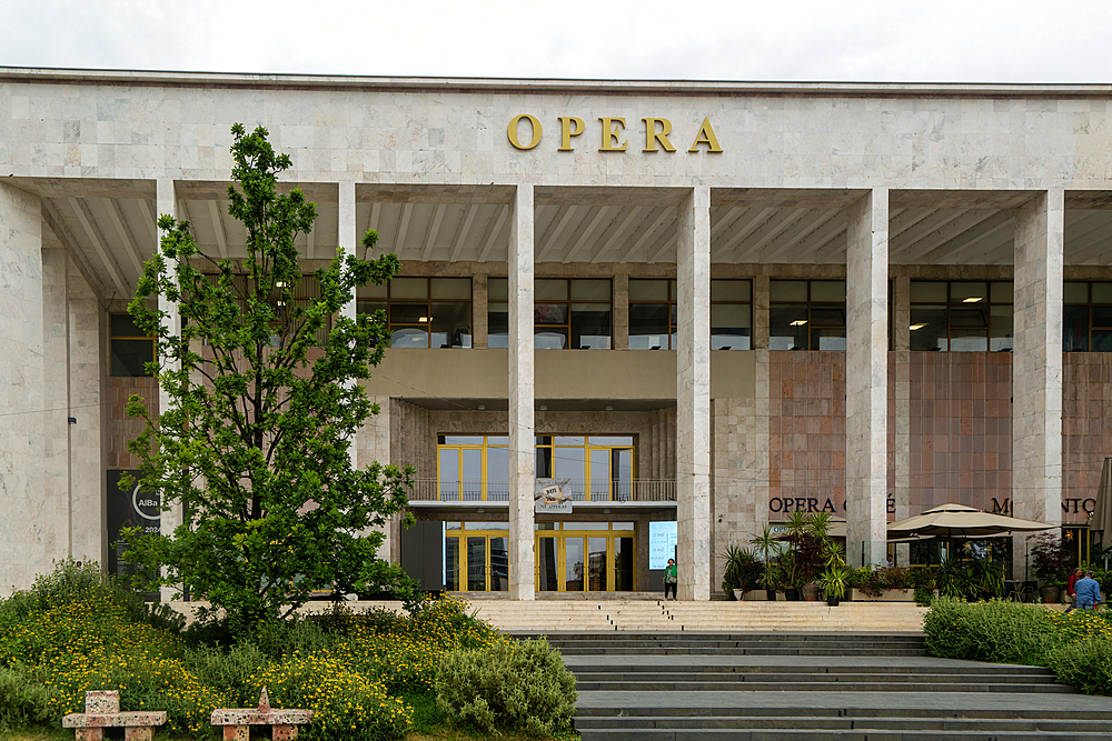 National Theatre of Opera and Ballet of Albania building, formerly the Palace of Culture, built 1963, Skanderbeg Square, Tirana, Albania, Europe